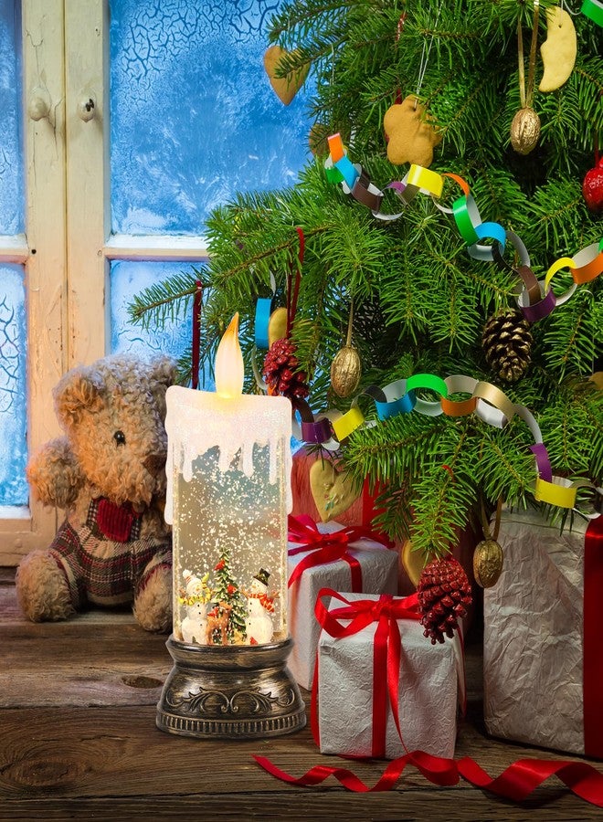 GenSwin كرات ثلجية لعيد الميلاد من جينسوين مع موسيقى وكابل USB قابل لإعادة الشحن ومؤقت، قطعة واحدة من فانوس صندوق موسيقي لعيد الميلاد مع مشهد رجل ثلج وغزال ثلجي لتزيين طاولات عيد الميلاد الداخلية. - Image 3